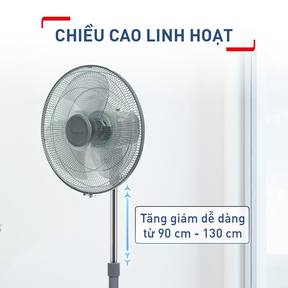  Quạt đứng Tefal Essential VH444790, màu xám- Hàng chính hãng 