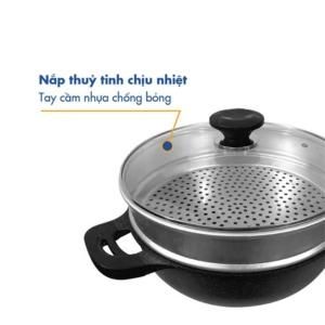  Chảo không dính kèm xửng hấp đa năng Korea King KW-32MSI (đường kính 32cm)-Hàng chính hãng 