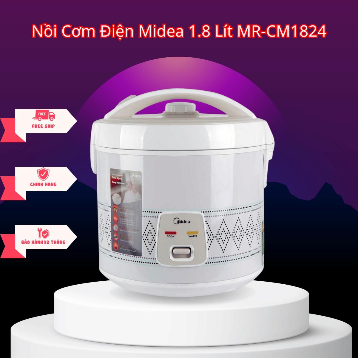  Nồi cơm điện Midea 1.8 lít MR-CM1824 Nấu Cơm Cooker 