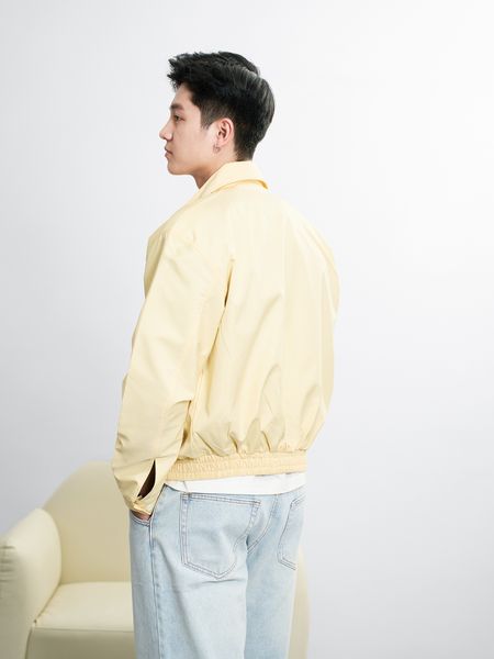  Áo khoác dù boxy kem basic 