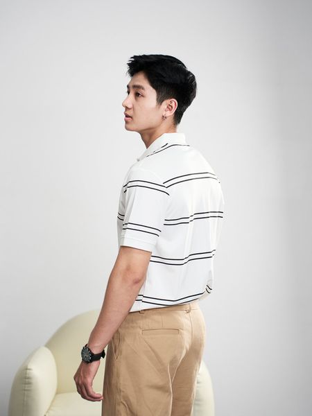  Áo polo striped bl & wh 