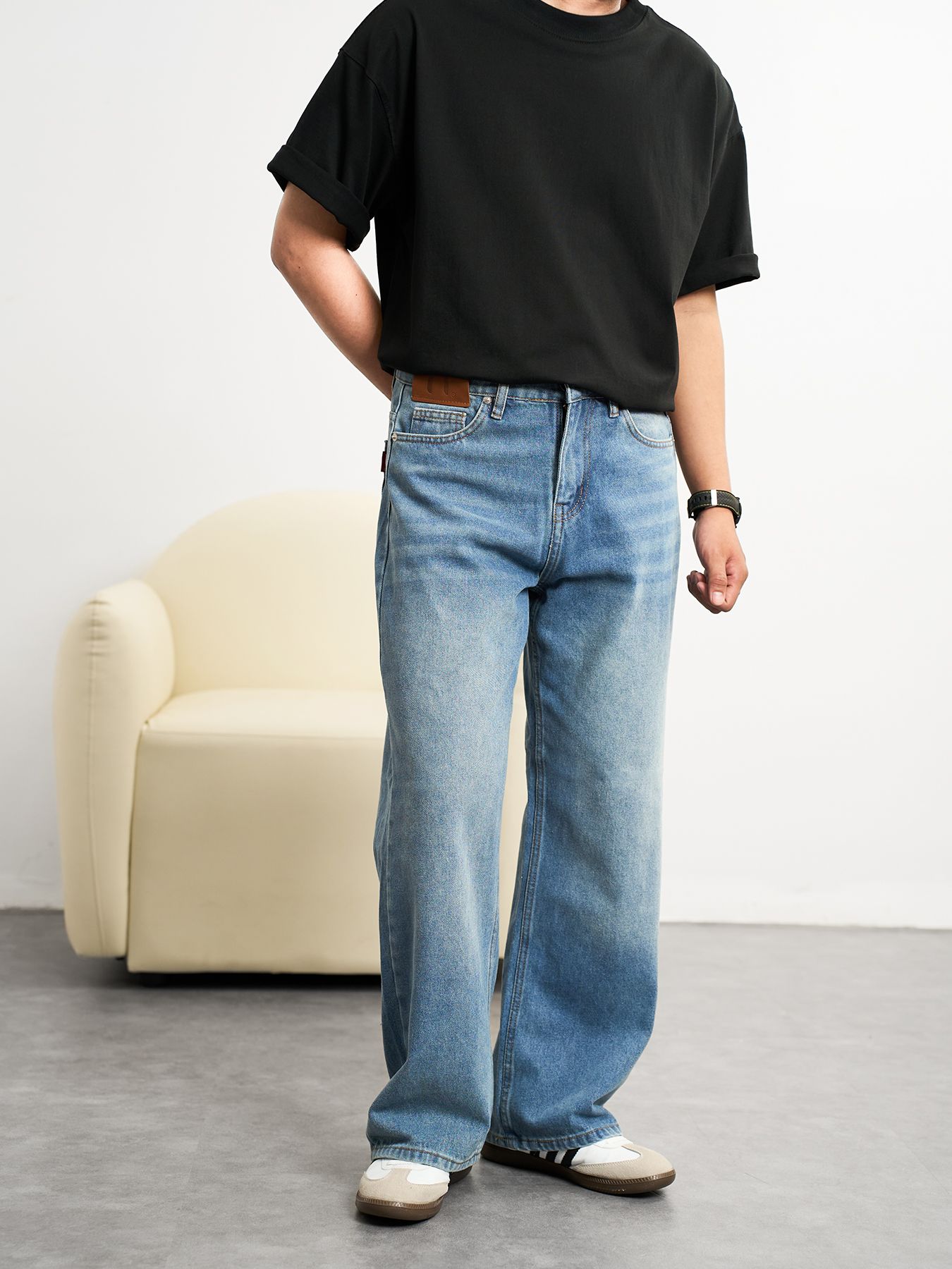  Quần jean ống rộng nigo midblue 61 