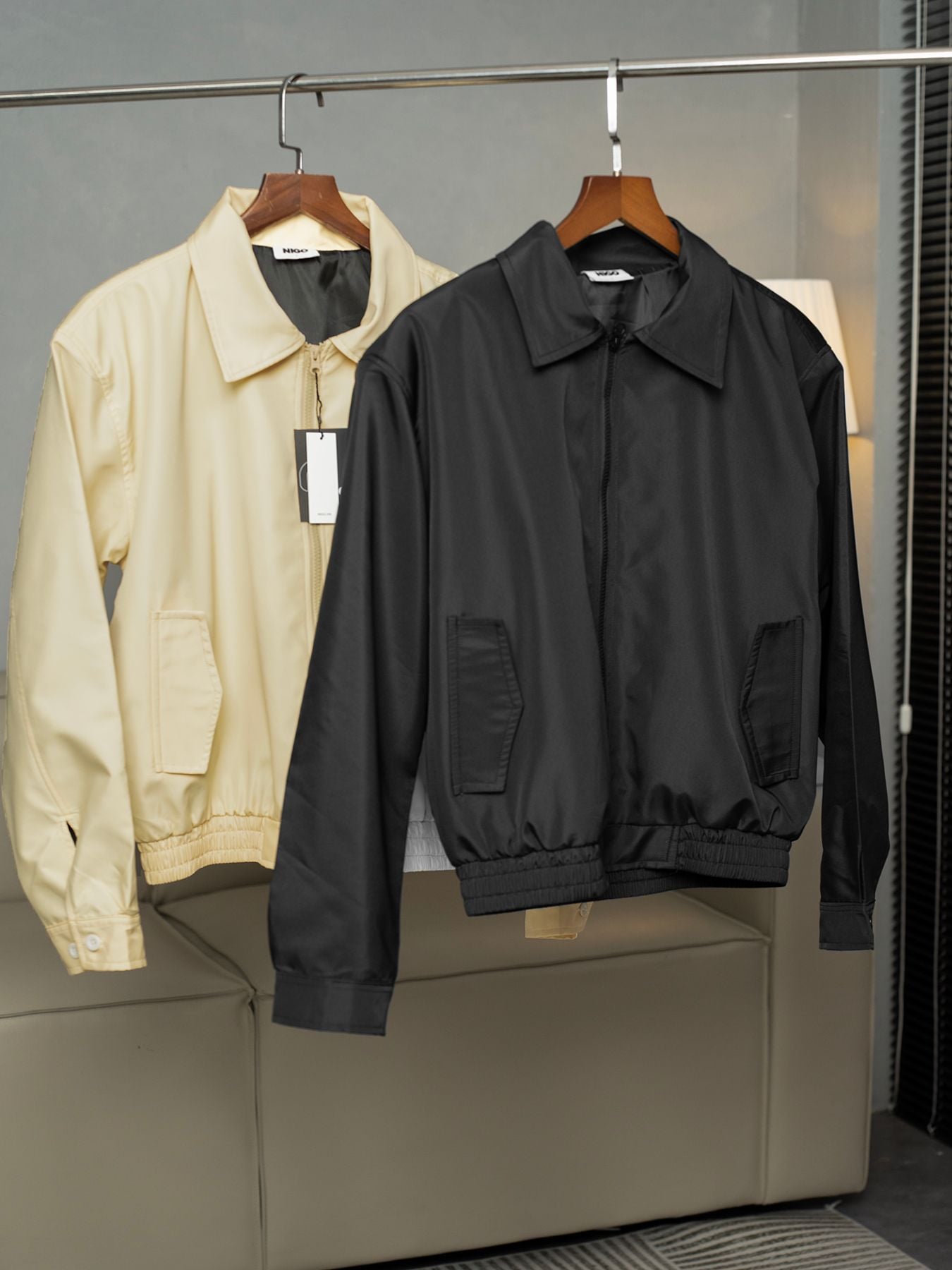  Áo khoác dù boxy đen basic 