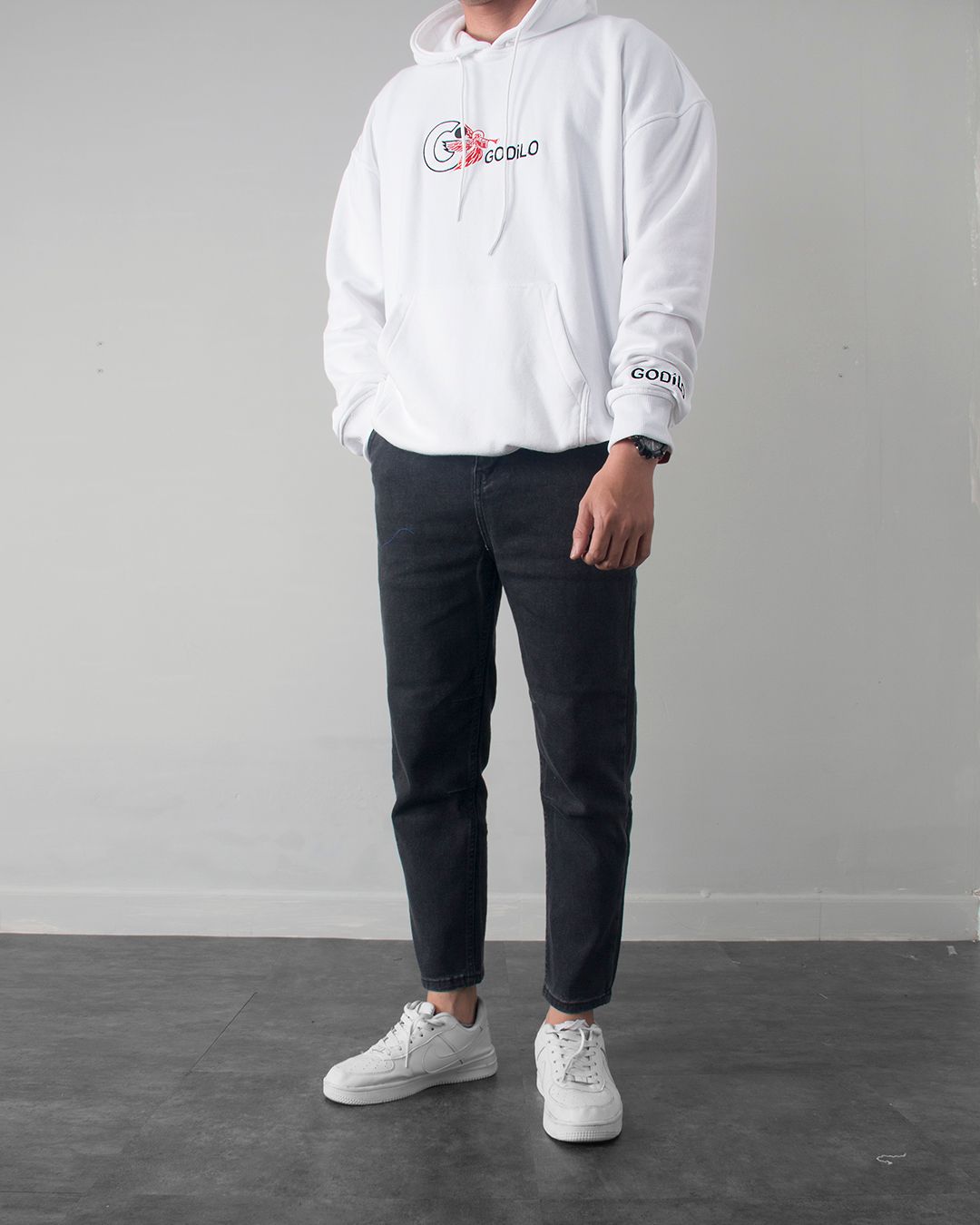  Hoodie godilo white 