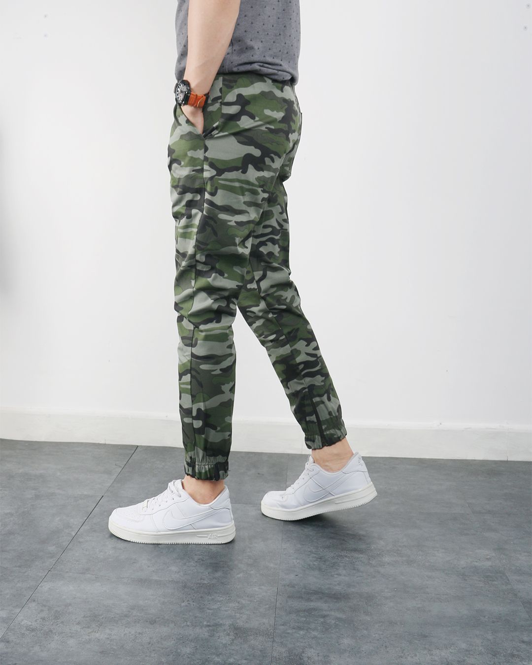  Jogger kaki camo xanh nhạt 