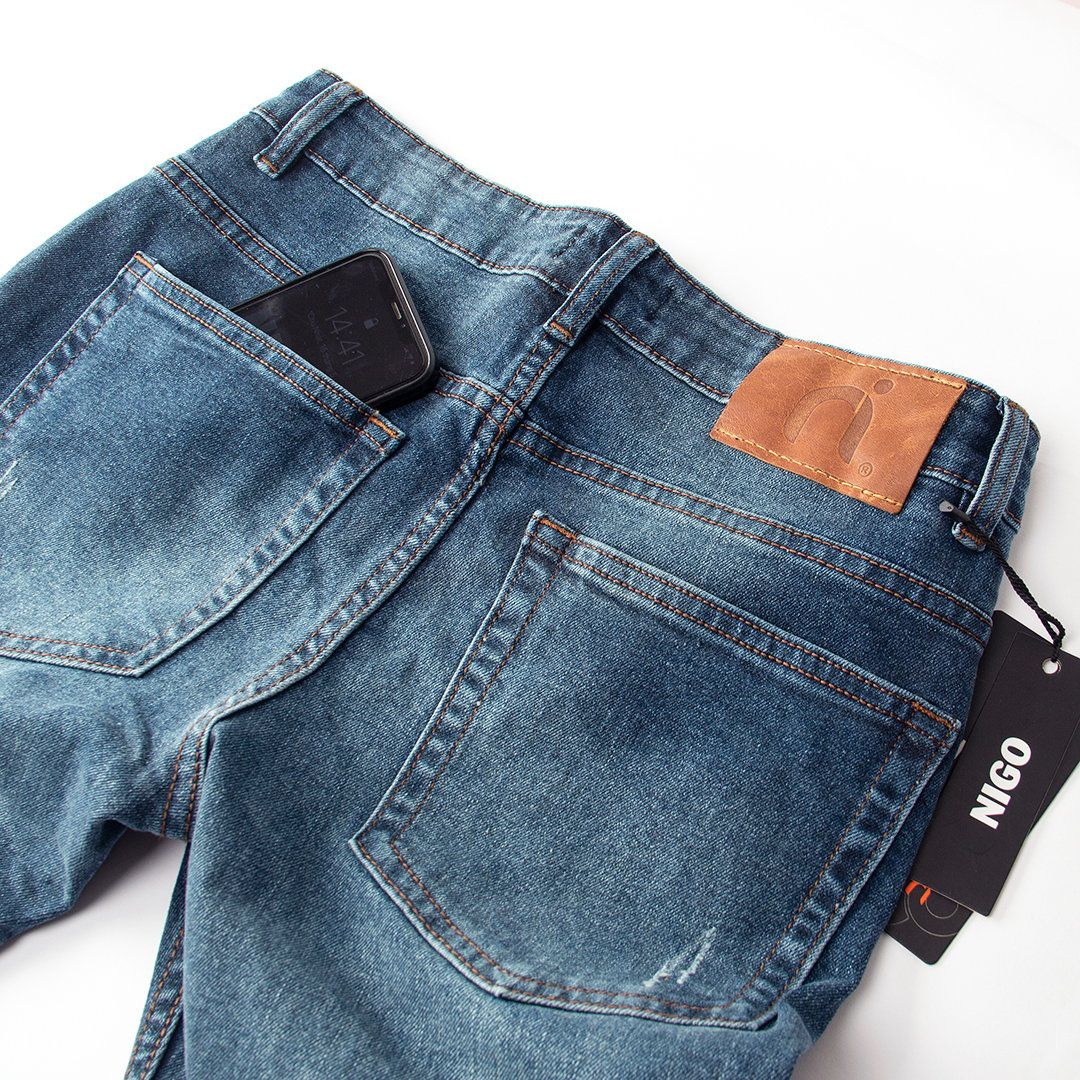  Quần jean skinfit dark blue 80 