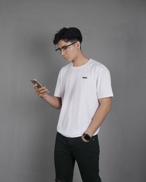  Aó thun basic nig trắng 