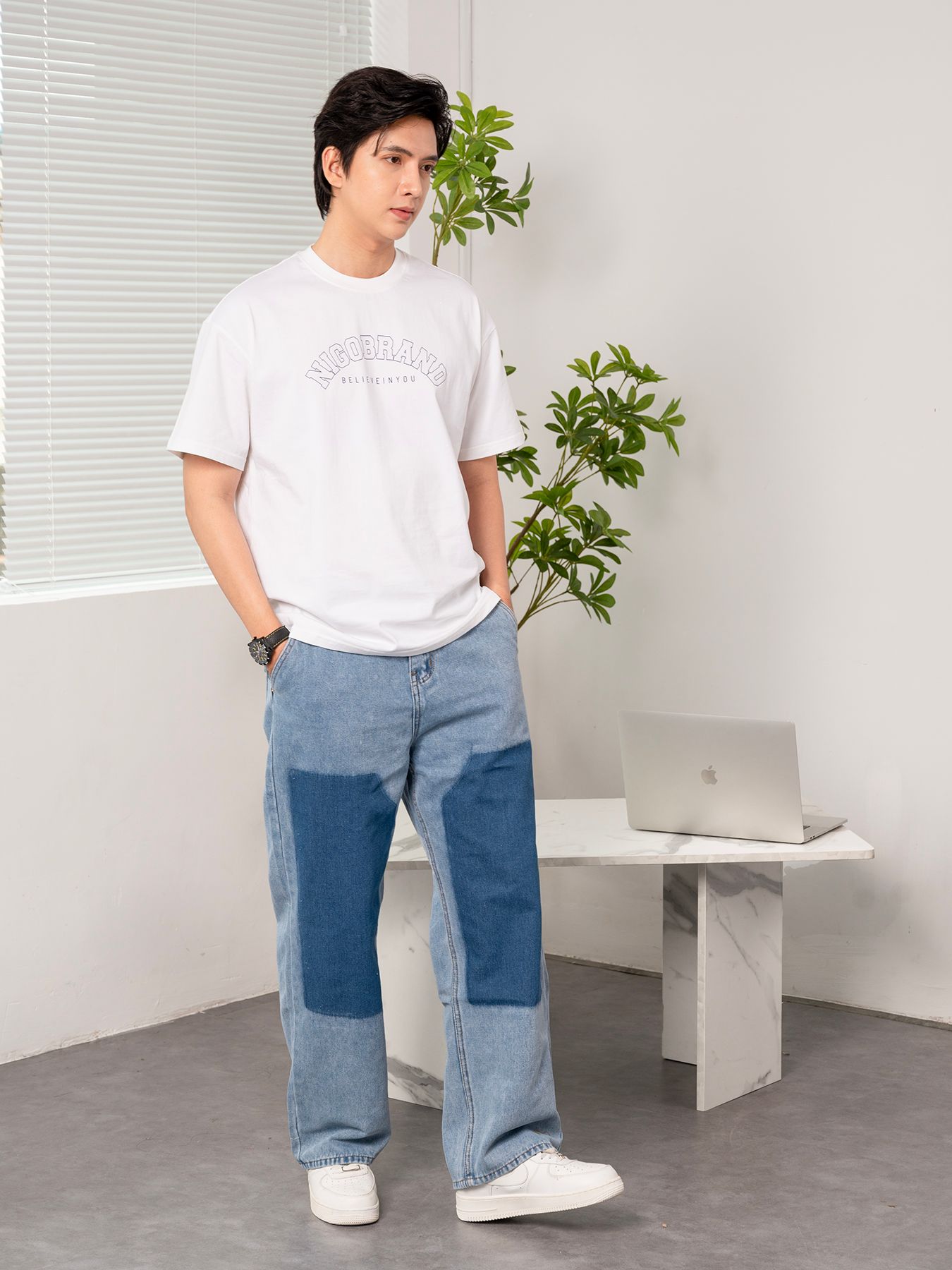  Quần jean wideleg Light blue Gamida 53 