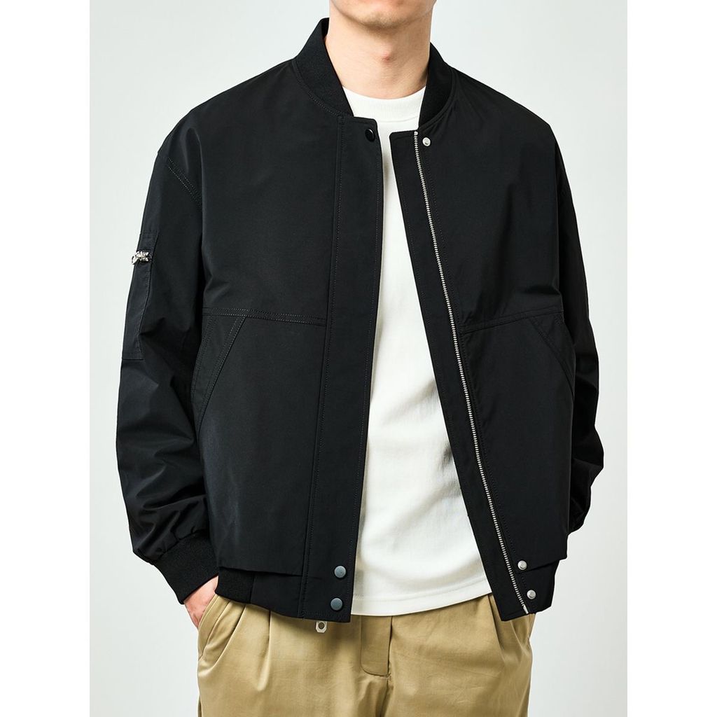 Áo khoác bomber dù basic 2 lớp black – NIGO STORE