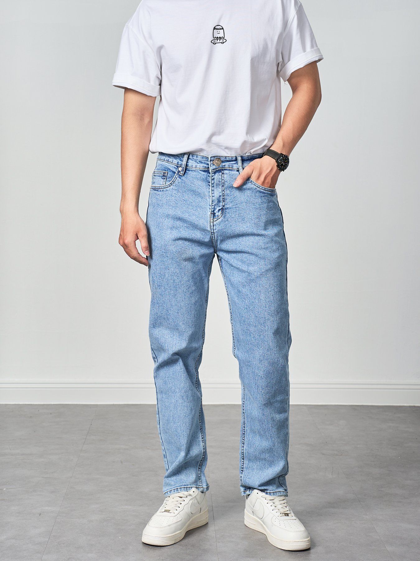  Quần jean regular fit Midblue 21 