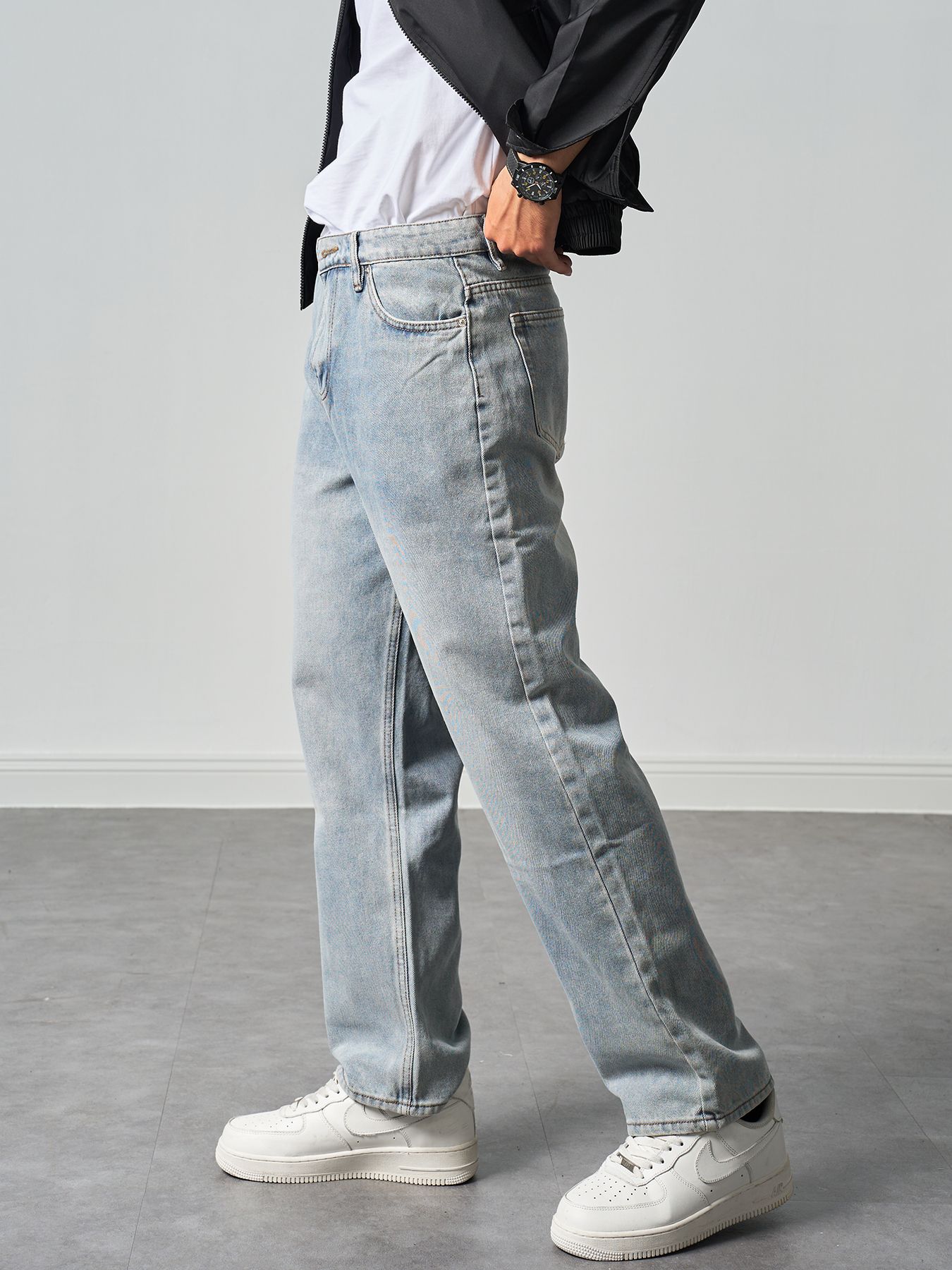  Quần jean straight grey mos 36 