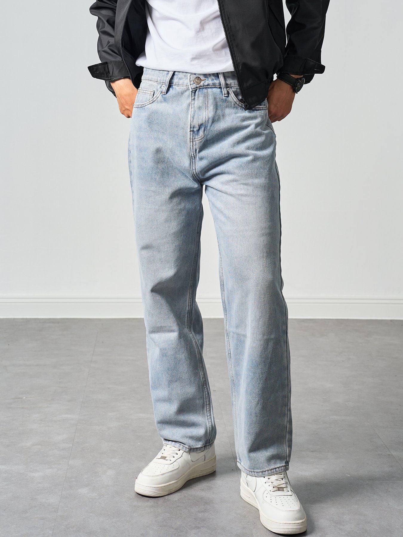  Quần jean straight grey mos 36 