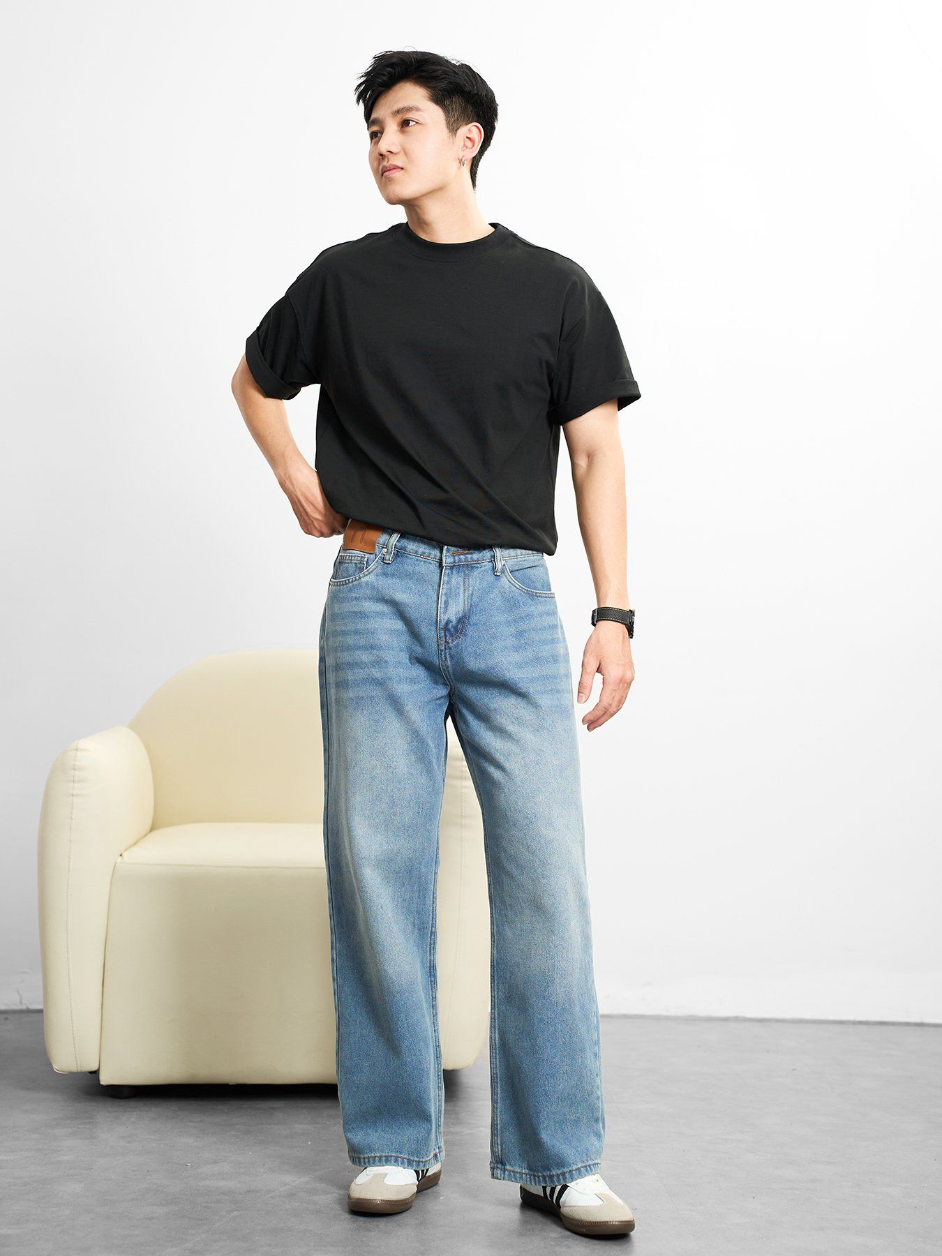  Quần jean ống rộng nigo midblue 61 