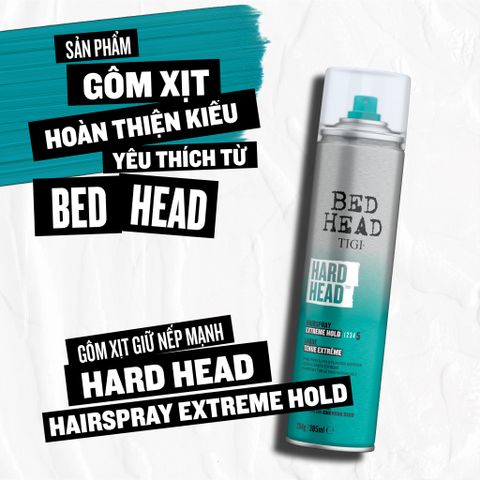  Gôm xịt tóc siêu cứng, giữ kiểu lâu bền Tigi Bed Head’s Hard Head 385ml 