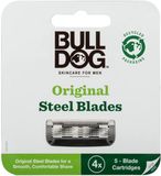  Hộp 4 lưỡi dao cạo râu Bulldog Skincare Original Steel Blades 5 lưỡi bằng thép cường lực bền bỉ và rất sắc bén 