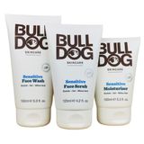  Combo sữa rửa mặt, tẩy tế bào chết và kem dưỡng ẩm da nhạy cảm cho nam Bulldog Skincare Sensitive Full Face Kit 