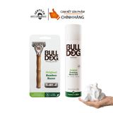  Combo 1 bộ dao cạo râu Bulldog Original Bamboo và Gel cạo râu tạo bọt Razor Foaming Original Shave Gel 200ml 