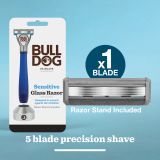  Dao cạo râu 5 lưỡi Bulldog Skincare Glass Razor có tay cầm thủy tinh siêu bền, chống bám bẩn 