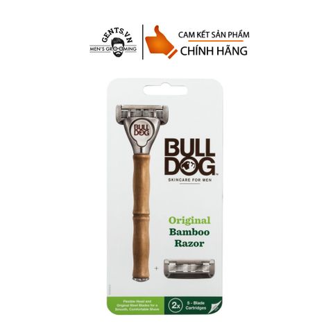  Combo 1 bộ dao cạo râu Bulldog Original Bamboo và Gel cạo râu tạo bọt Razor Foaming Original Shave Gel 200ml 