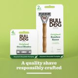  Hộp dao cạo râu 5 lưỡi kép Bulldog Skincare Original Bamboo Razor tay cầm được làm bằng tre tư nhiên 