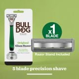  Dao cạo râu 5 lưỡi Bulldog Skincare Glass Razor có tay cầm thủy tinh siêu bền, chống bám bẩn 