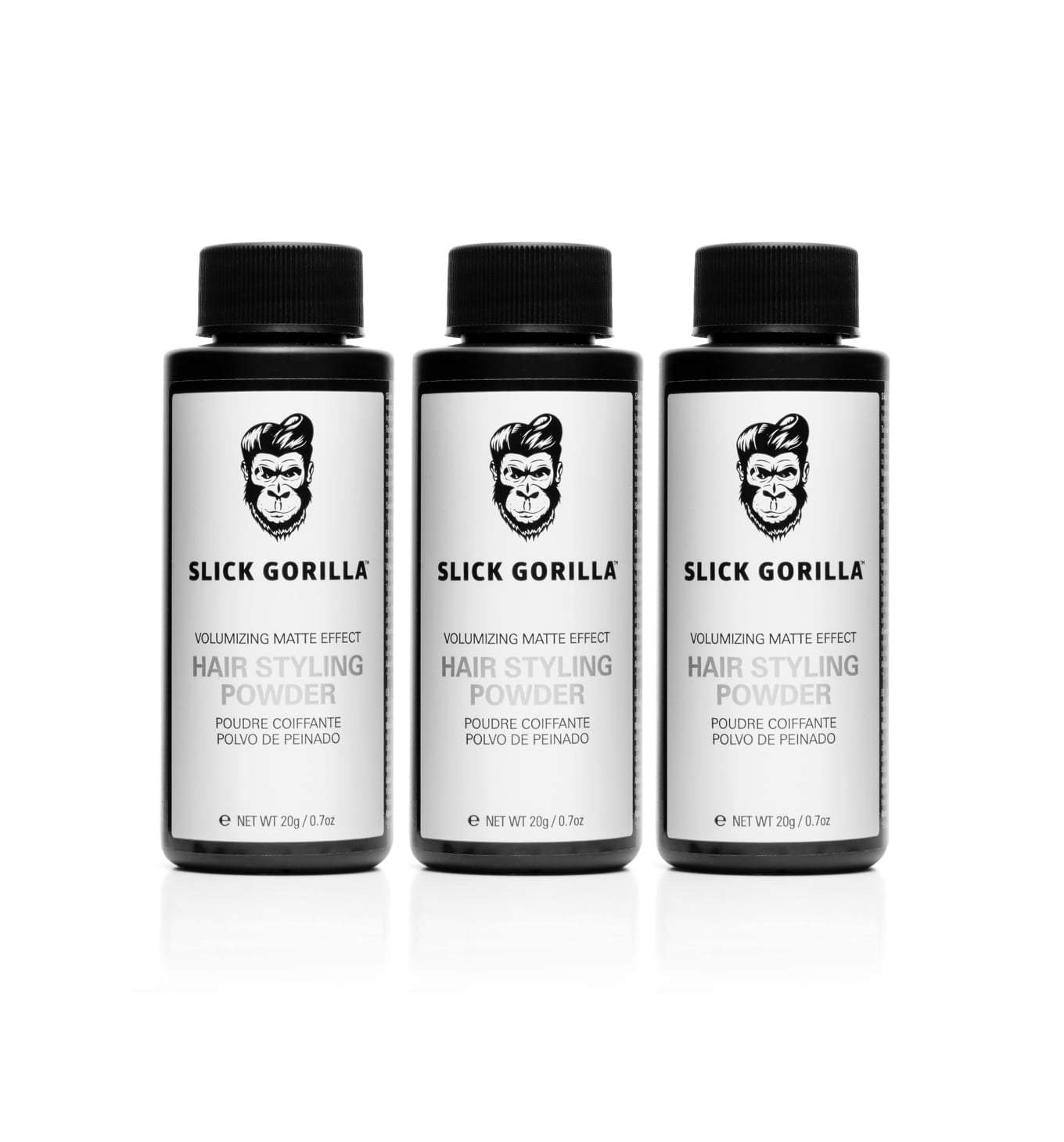 Bộ 3 lọ Bột rắc tạo kiểu, bột tạo phồng tóc Slick Gorilla Hair Styling Powders (20g x 3)