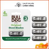  Hộp 4 lưỡi dao cạo râu Bulldog Skincare Original Steel Blades 5 lưỡi bằng thép cường lực bền bỉ và rất sắc bén 