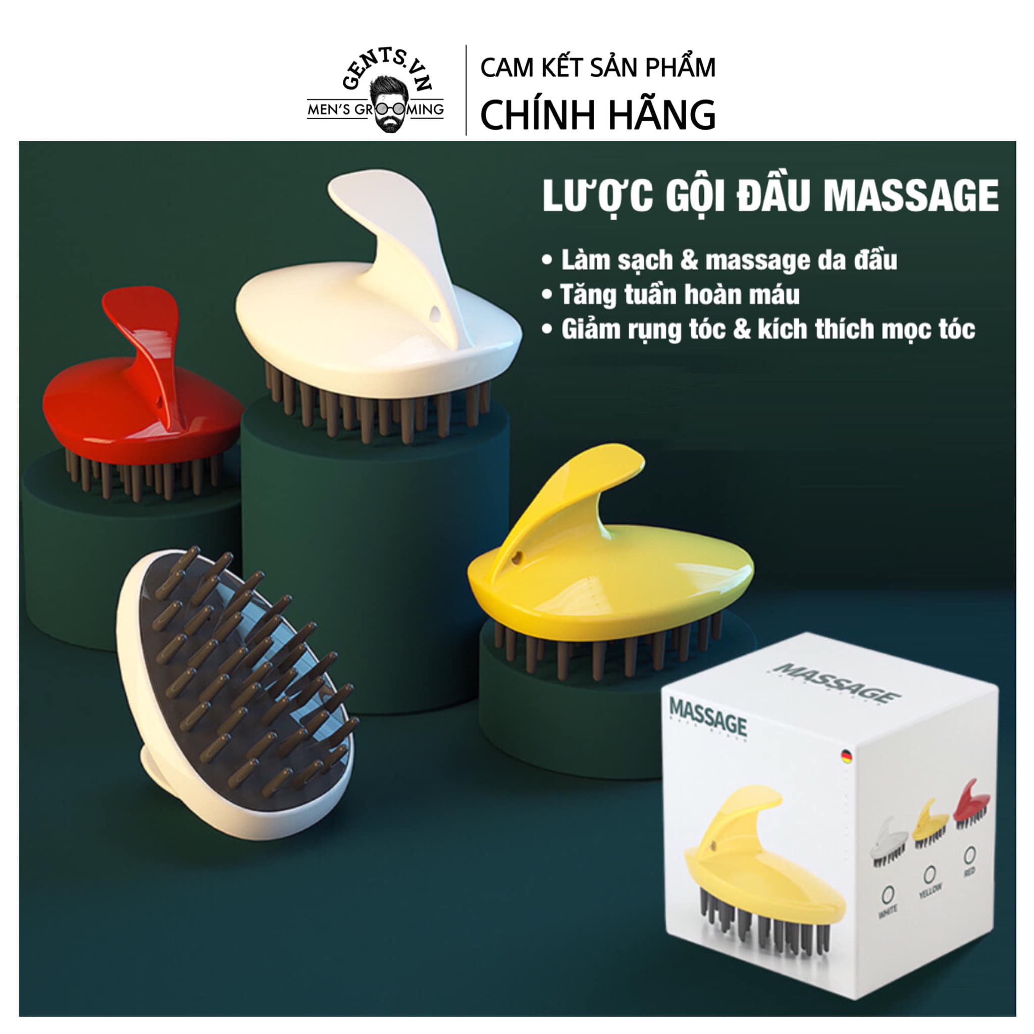 Lược gội đầu massage da đầu bằng silicon - Làm sạch sâu, giúp tăng tuần hoàn máu, giảm rụng tóc và kích thích mọc tóc