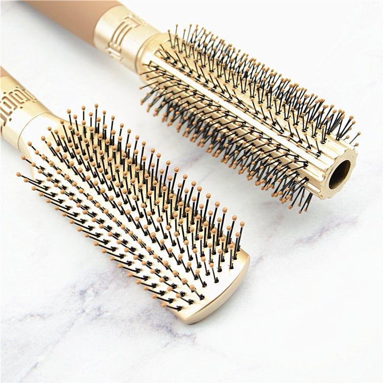  Lược tròn, lược bán nguyệt cán vàng Boutique tạo phồng tóc 