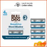  Hộp 4 lưỡi dao cạo râu cho da nhạy cảm Bulldog Skincare Sensitive Steel Blades 