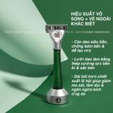  Dao cạo râu 5 lưỡi Bulldog Skincare Original Glass Razor có tay cầm thủy tinh siêu bền, chống bám bẩn 