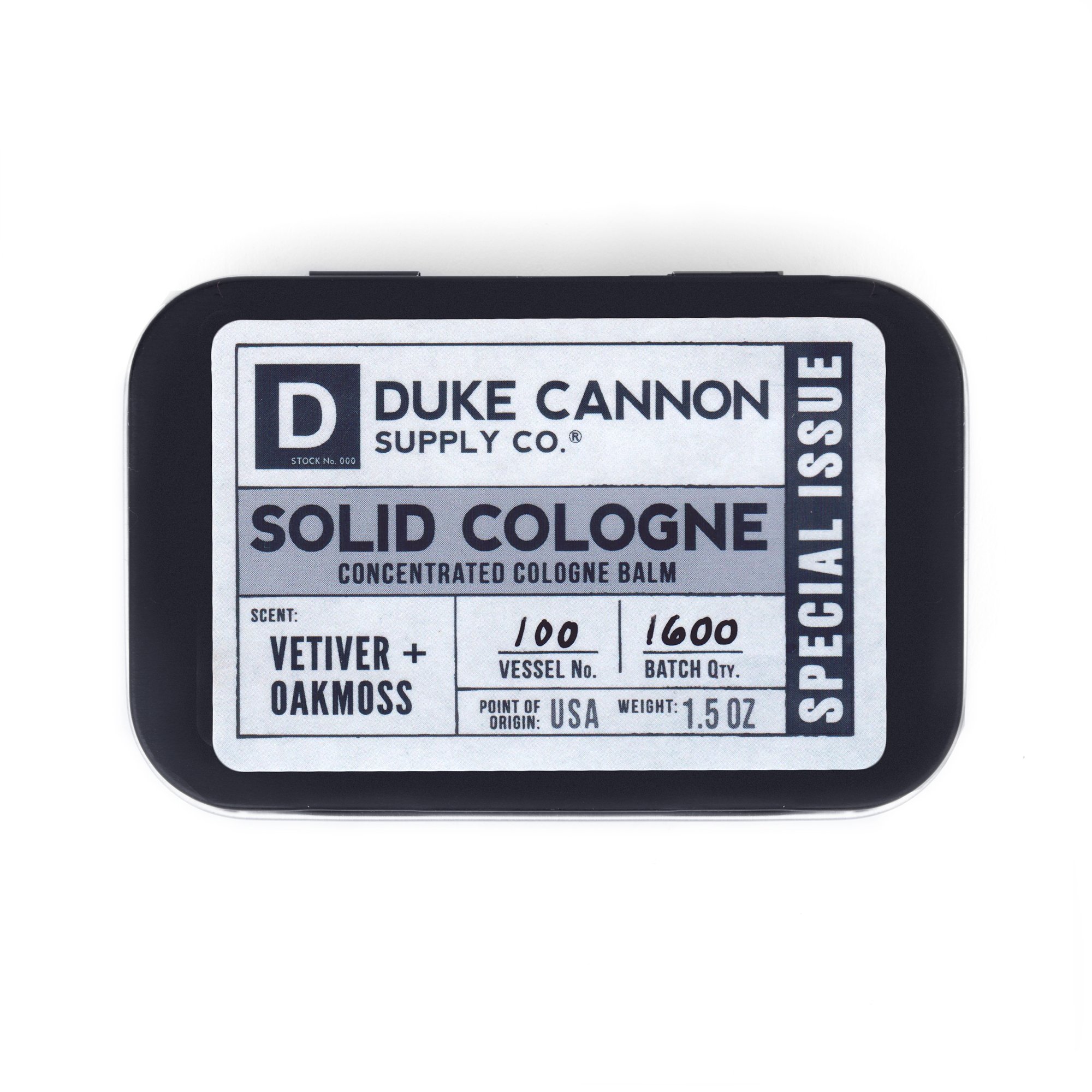 Vetiver & Oakmoss | Nước hoa khô Duke Cannon Solid Cologne 1.5oz