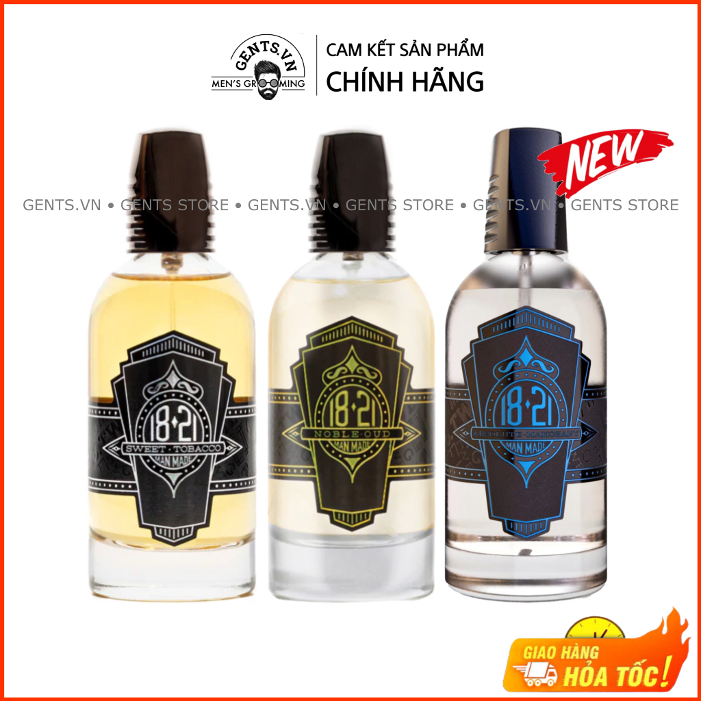 Nước hoa nam 18.21 Man Made Sweet Tobacco, Noble Oud, Asolute Mahogany Spirits 100ml hương nam tính lưu hương lâu