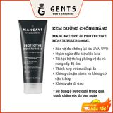  Kem dưỡng ẩm có chống nắng cho nam ManCave SPF 20 Protective Moisturiser 100ml 