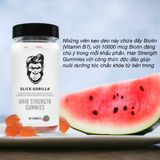  Kẹo dẻo Biotin chăm sóc, kích thích mọc tóc Slick Gorilla Hair Strength Gummies 60 viên / lọ ngăn rụng tóc hiệu quả 