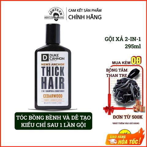  Dầu gội xả 2 trong 1 cho nam Duke Cannon News Anchor 2-in-1 hair wash – CEDARWOOD 295ml 