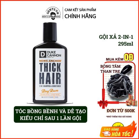  Dầu gội xả 2 trong 1 cho nam Duke Cannon News Anchor 2-in-1 hair wash – BAY RUM 295ml 