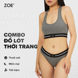  Combo 3 Quần lót nữ Cotton Logo Zoe  - Đen 