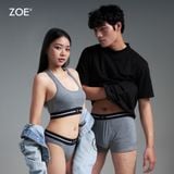  Set đồ lót nữ cotton logo Zoe  - Xám 