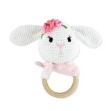  Shaker Ring Rattle Rabbit- Snowball 