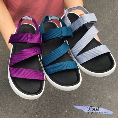  Giày sandal deta quai dù xé ngang chéo đế trắng - MS: SX-53001 