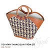Túi chiếu hình thang quai tròn gỗ - TUI02