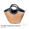 Túi chiếu hình thang quai tròn gỗ - TUI02