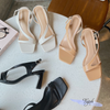 Sandal 7p gót lép mũi vuông quai ngang chéo - MS: S7-26030
