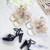 Sandal 10 gót trụ mũi vuông nhỏ đúp mũi 3 quai mảnh đan - MS: S10-23019