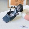 Sandal 5p gót trụ mũi vuông quai ngang khuyết giữa - MS: S5-11003