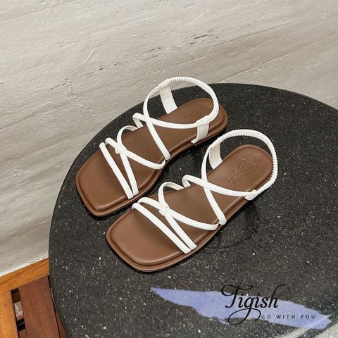 Sandal xẹp mũi vuông quai ngang 2 quai chéo thắt nút - MS: SX-25076 