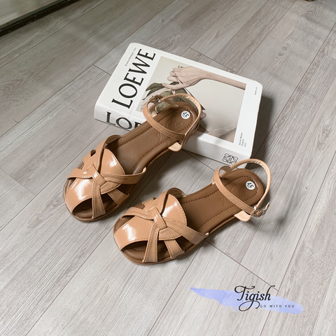  Sandal xẹp mũi vuông 3 quai đan - MS: SX-06014 