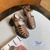 Sandal 6p mũi tròn rọ quai đan - MS: S6-58005