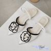 Cao gót 1p mũi vuông phối viền đính hoa - MS: C1-10007